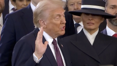 Trump being sworn in as president